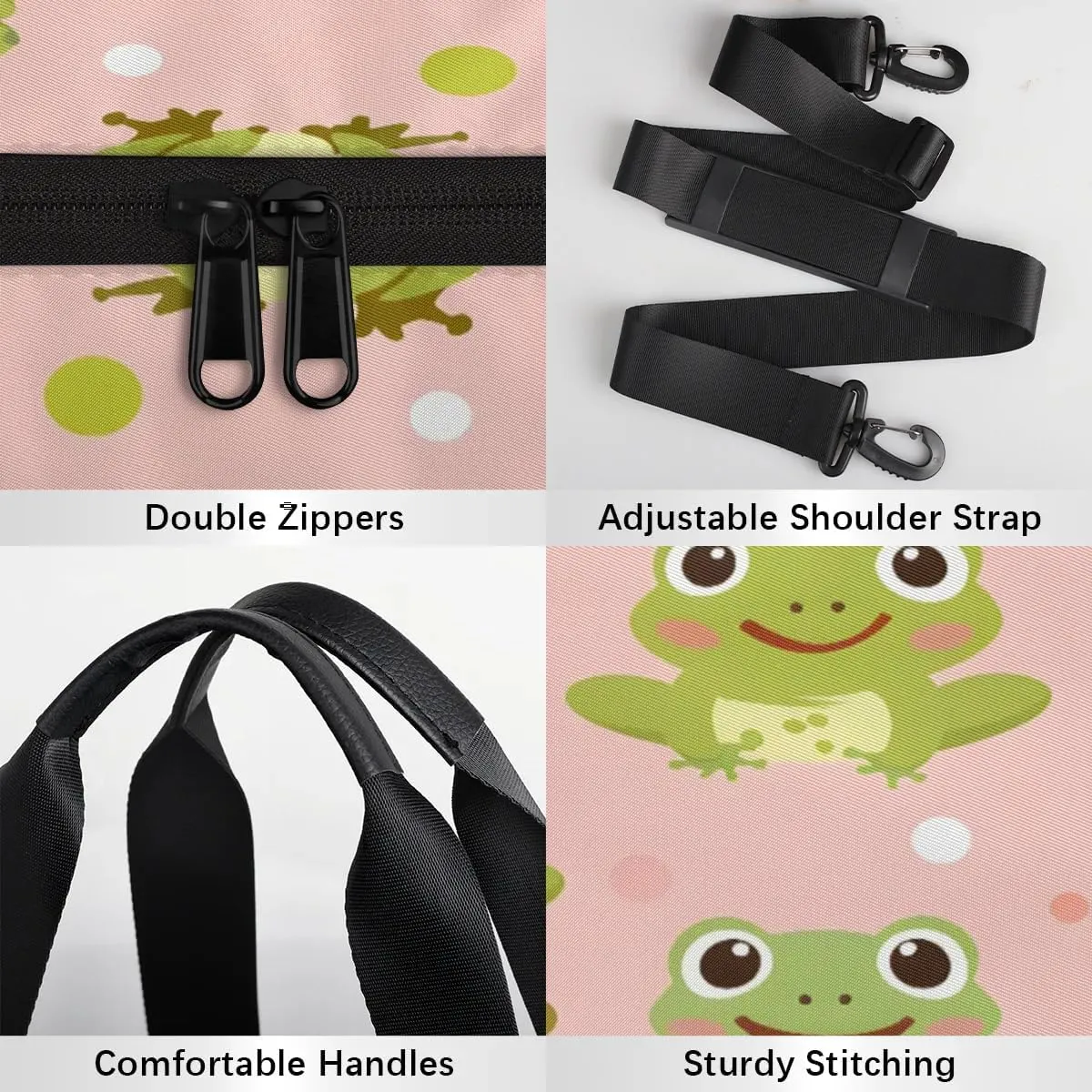Gym Bags for Men Women Frogs Sports Duffel Bags Carry On Travel Duffle Bag with Detachable Adjustable Shoulder Strap Overnight Weekender Bag