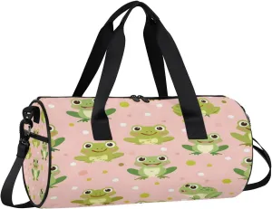 Gym Bags for Men Women Frogs Sports Duffel Bags Carry On Travel Duffle Bag with Detachable Adjustable Shoulder Strap Overnight Weekender Bag