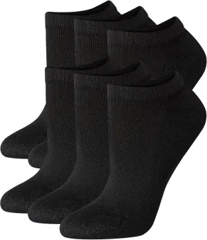 Hanes womens Plush Comfort Toe Seam No Show Socks, 6-pair Pack fashion liner socks, Black, Shoe Size 5-9 US