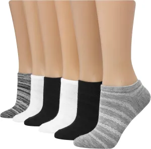 Hanes Women's Socks, Lightweight Breathable Socks, No Show and Super No Show, 6-Pack