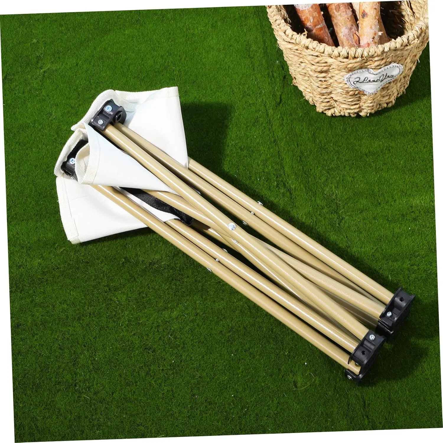 Happyyami 2pcs Portable Camping Stool with Carrying Bag Oxford Fabric Folding Chair for Outdoor
