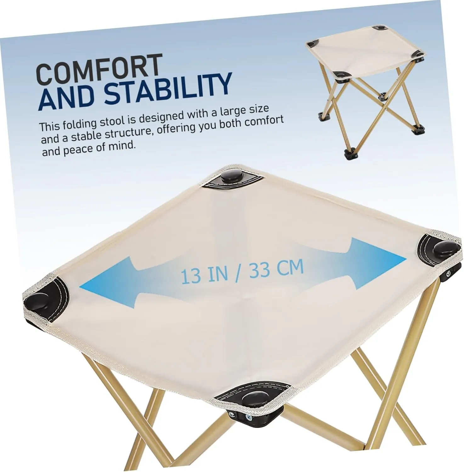 Happyyami 2pcs Portable Camping Stool with Carrying Bag Oxford Fabric Folding Chair for Outdoor