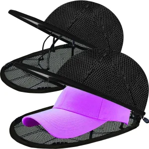 Hat Cleaner, Baseball Cap Washer for Washing Machine/Dishwasher, Mesh Bags, Cleaning Protector Cage (2 Pack Black)