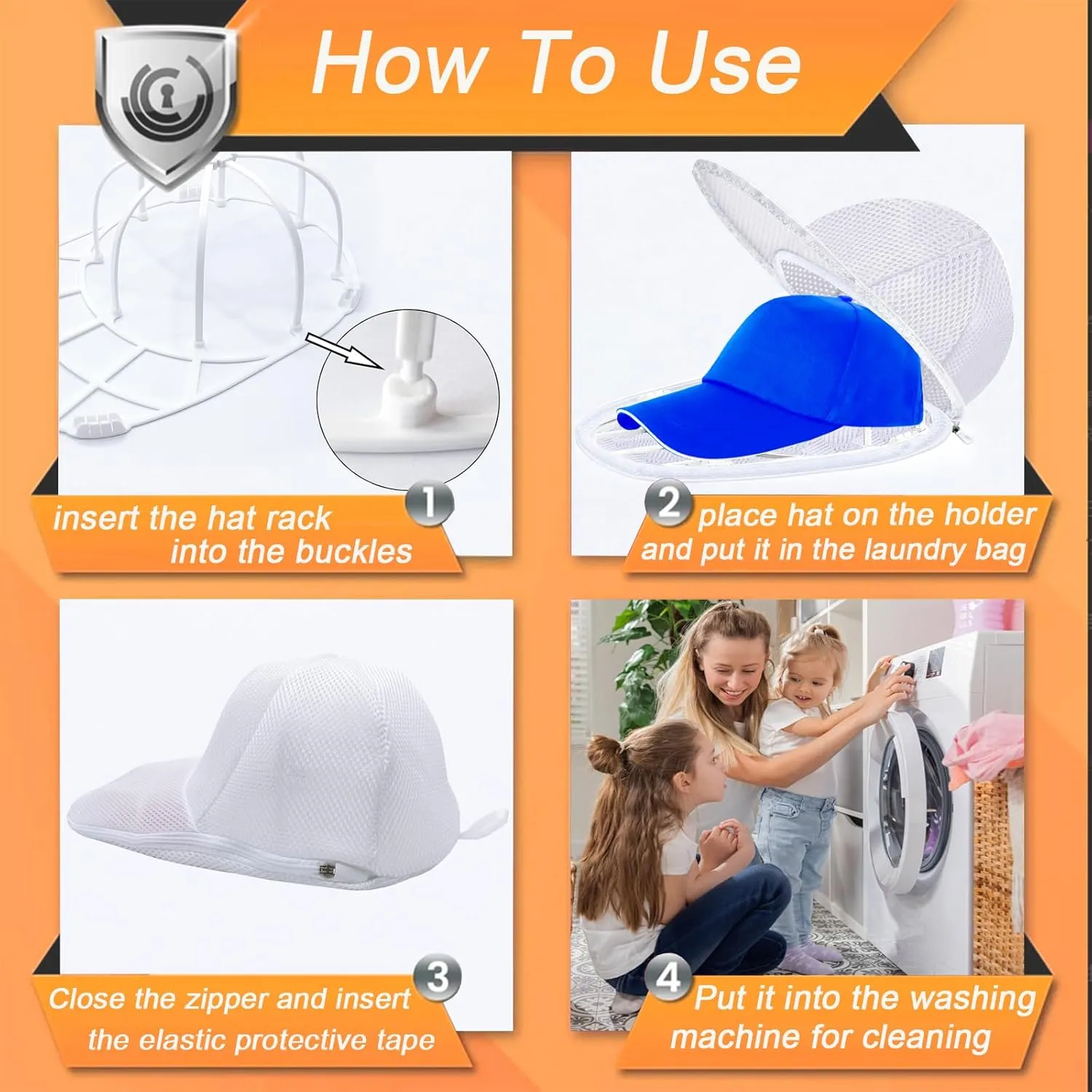 Hat Cleaner, Hat Washer for Baseball Caps, Mesh Bags, Cleaning Protector Cage (2 Pack White)