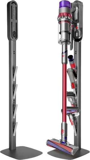 Haturi Vacuum Stand for Dyson Gen5 V15 V12 Detect V11 V10 V8 V7 V6, Vacuum Holder and Metal Storage Bracket Standing dock with Hidden Cord Design for Dyson Handheld Cordless Vacuum Cleaners