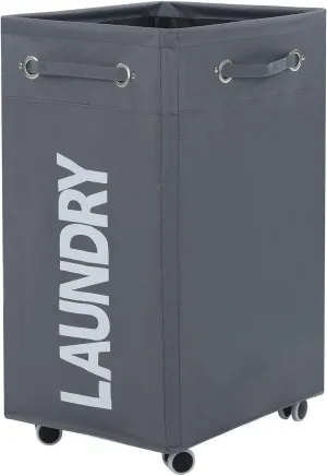 Haundry 86L Large Collapsible Laundry Hamper with Wheels, Waterproof Rolling Wheeled Laundry Basket Clothes Hamper Basket Bin for Dirty Clothes Storage