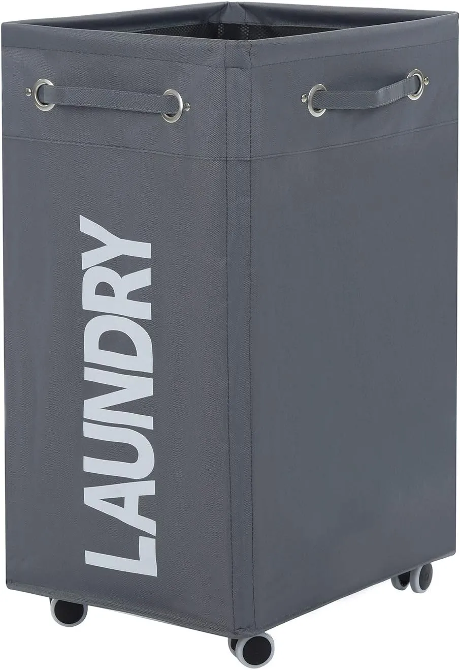 Haundry 86L Large Collapsible Laundry Hamper with Wheels, Waterproof Rolling Wheeled Laundry Basket Clothes Hamper Basket Bin for Dirty Clothes Storage