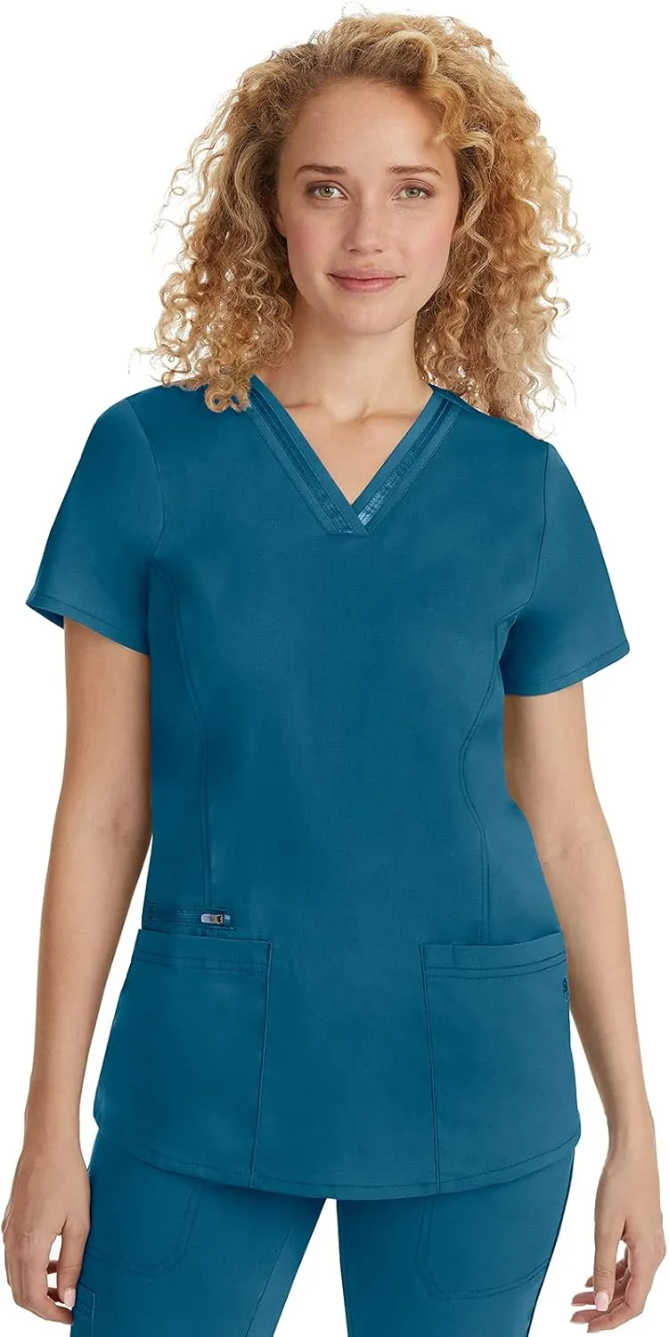 Healing Hands Scrub Top for Women with 3 Pockets and Easy Care, 2-Way Stretch Fabric 2278