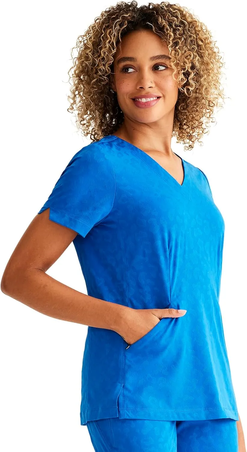 Healing Hands Scrubs for Women V-Neck Scrub Top Jolie with 2 Zip Pockets, Moisture Wicking & 360° Stretch Fabric HH601