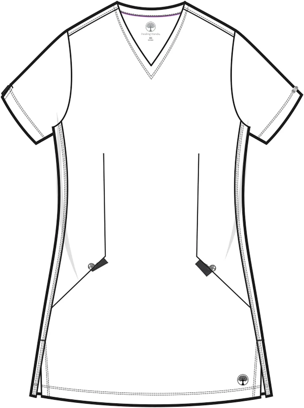 Healing Hands Scrubs for Women V-Neck Scrub Top Jolie with 2 Zip Pockets, Moisture Wicking & 360° Stretch Fabric HH601