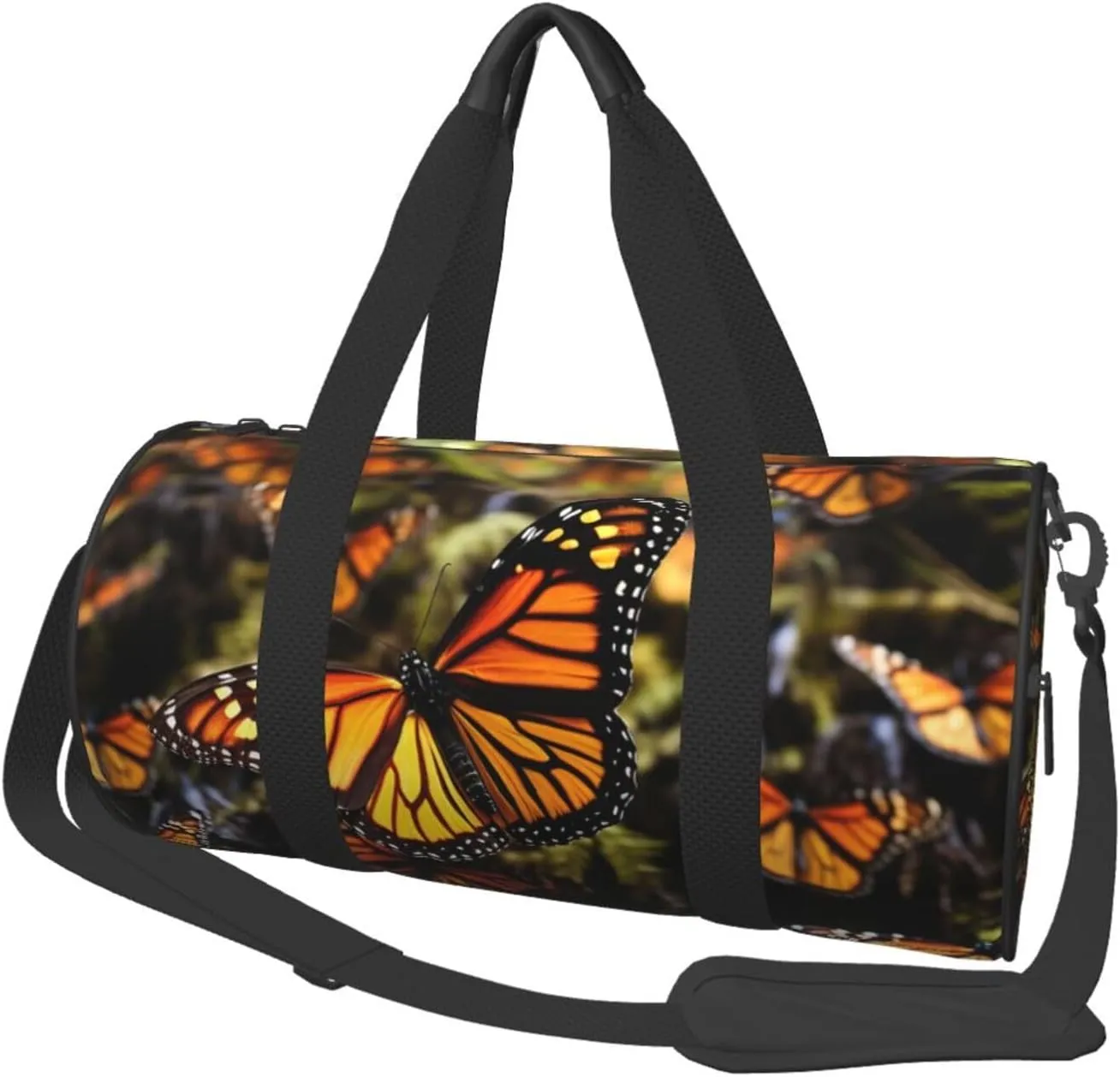 Heaps of Orange Monarch Butterflies Travel Bag for Women Men Gym Bag Large Duffle Bag Weekender Overnight Bag with Shoulder Strap