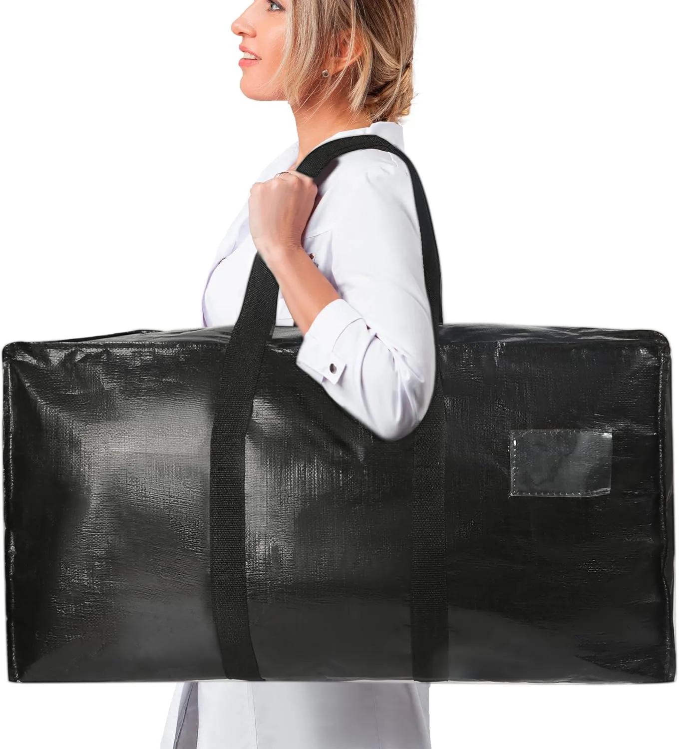 Heavy Duty Extra Large Jumbo Packing Bags, 121 Gallon Huge Storage Bags with Strong Zippers & Carrying Handles, Reusable Big Moving Totes for College Dorm Travel 1Pack