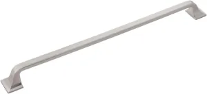 Hickory Hardware 1 Pack Solid Core Kitchen Cabinet Pulls, Luxury Cabinet Handles, Hardware for Doors & Dresser Drawers, 12 Inch Hole Center, Satin Nickel, Forge Collection