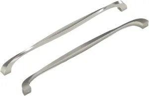 Hickory Hardware 1 Pack Solid Core Kitchen Cabinet Pulls, Luxury Cabinet Handles, Hardware for Doors & Dresser Drawers, 12 Inch Hole Center, Satin Nickel, Twist Collection