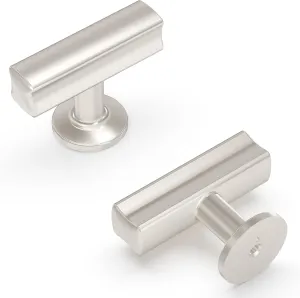 Hickory Hardware 10 Pack Kitchen Cabinet Knobs, Quality Drawer and Dresser Knob, Handle Pulls for Cabinet Doors, Bathroom Drawers, 1-15/16 Inch, Satin Nickel, Woodward Collection