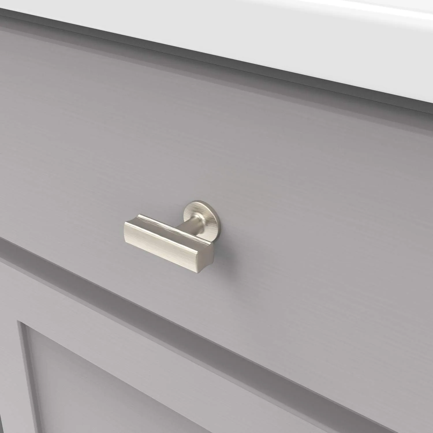 Hickory Hardware 10 Pack Kitchen Cabinet Knobs, Quality Drawer and Dresser Knob, Handle Pulls for Cabinet Doors, Bathroom Drawers, 1-15/16 Inch, Satin Nickel, Woodward Collection