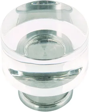 Hickory Hardware 10 Pack Solid Core Kitchen Cabinet Knobs, Luxury Cabinet and Dresser Knobs, Handle Pulls for Doors & Drawers, 1-1/4 Inch, Crysacrylic with Satin Nickel, Midway Collection