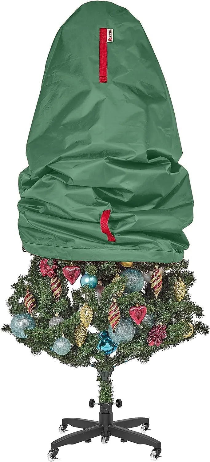 HOLDN’ STORAGE Upright Christmas Tree Storage Bag - Holiday Tree Cover for 4 ft Christmas Trees or Topiary Trees - Durable, Lightweight, Convenient, Vertical Xmas Storage Bag (Green)