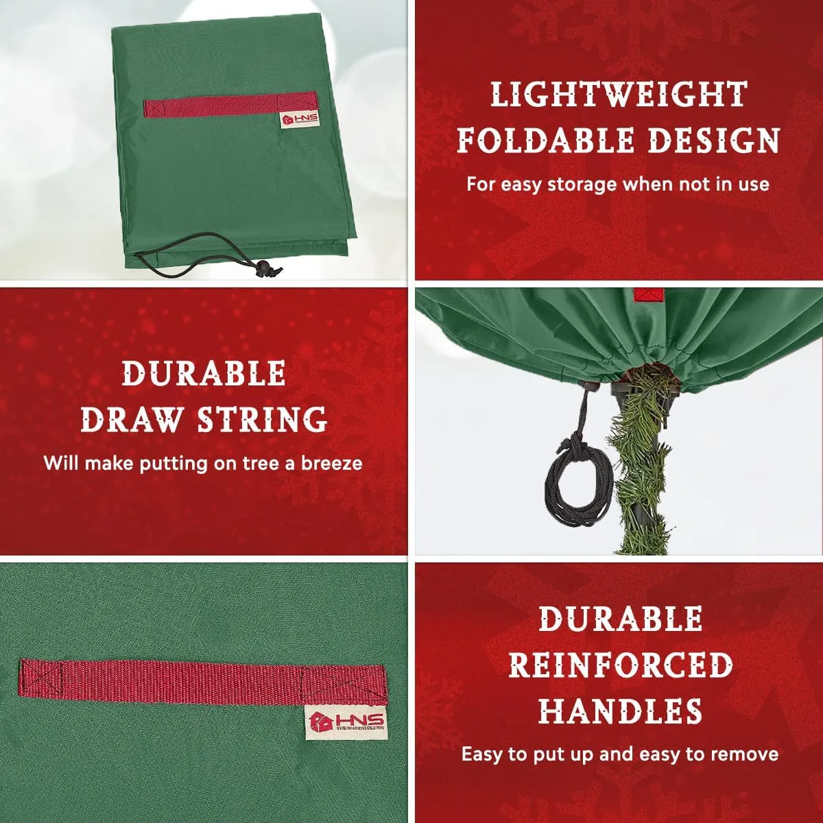 HOLDN’ STORAGE Upright Christmas Tree Storage Bag - Holiday Tree Cover for 4 ft Christmas Trees or Topiary Trees - Durable, Lightweight, Convenient, Vertical Xmas Storage Bag (Green)