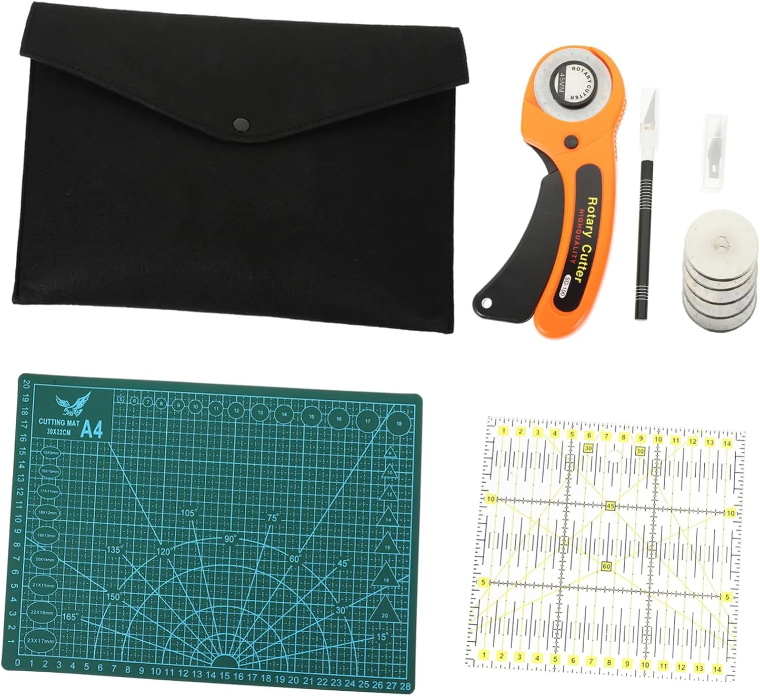 Holibanna 1Set DIY Sewing Cutter Kit Rotary Fabric Cutter for Crafting Durable Cutting Tool for Fabric with Convenient Storage Bag
