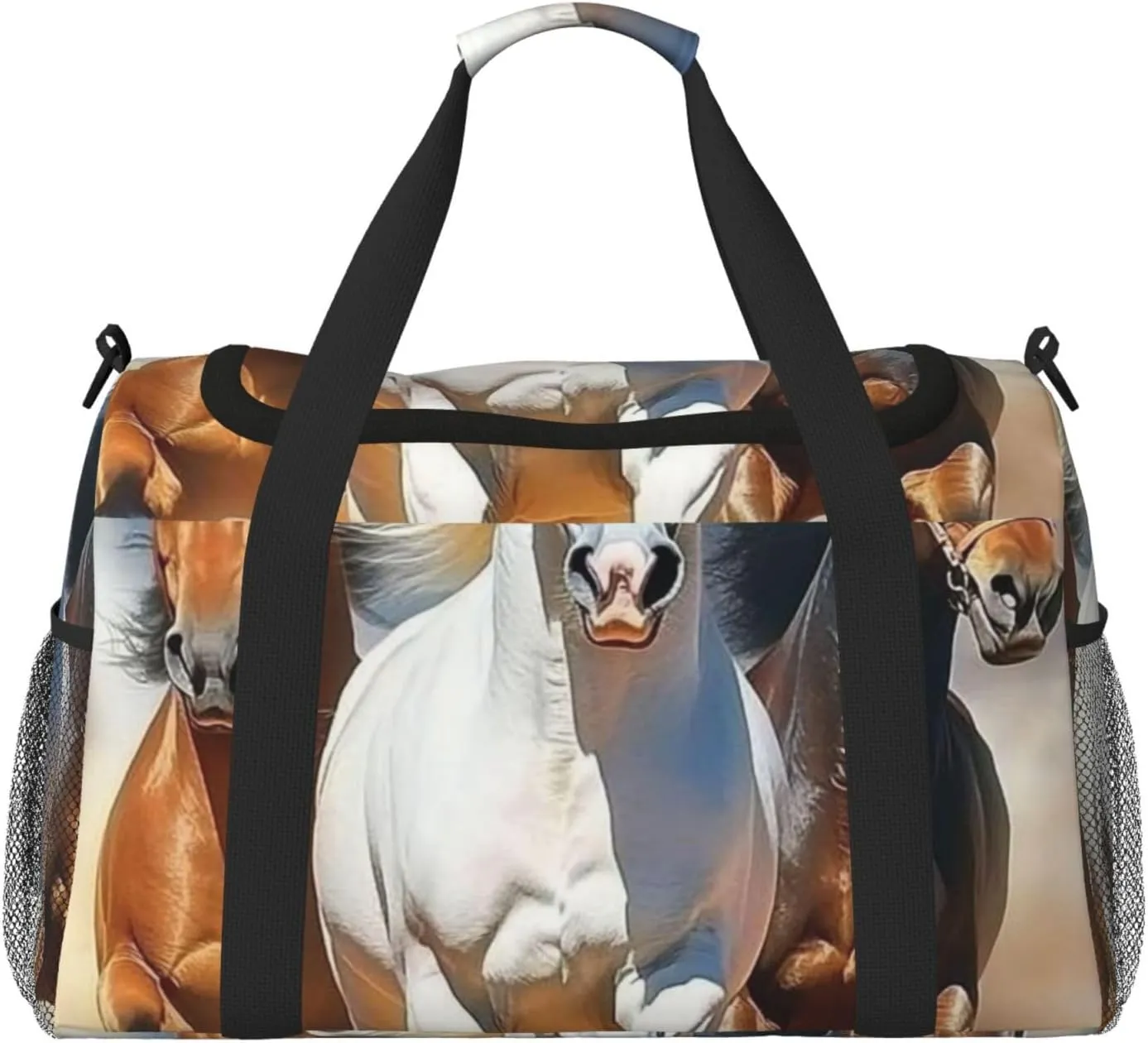 Horses (2) Travel Duffel Bag Tote Bag Sports Gym Bag For Women And Men
