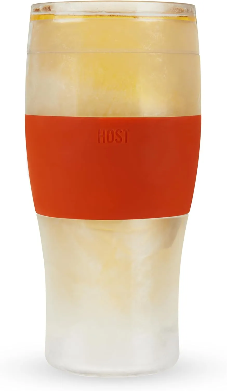 HOST Beer FREEZE Beer Glass Cups Set Drinking Glasses, Freezer Mugs with Gel Double Walled Cool Cups Plastic Multicolor 16oz Set of 4