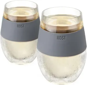 Host Wine Freeze Cooling Cups, Grey (Set of 2)