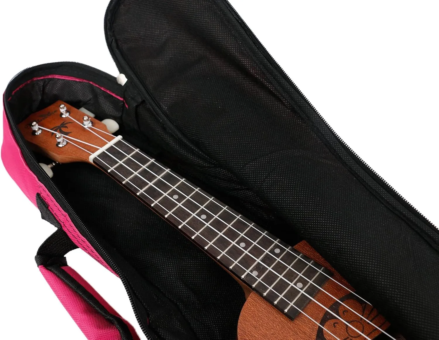 HOT SEAL Waterproof Durable Colorful Ukulele Case Bag with Storage (23/24in, Rose Pink)
