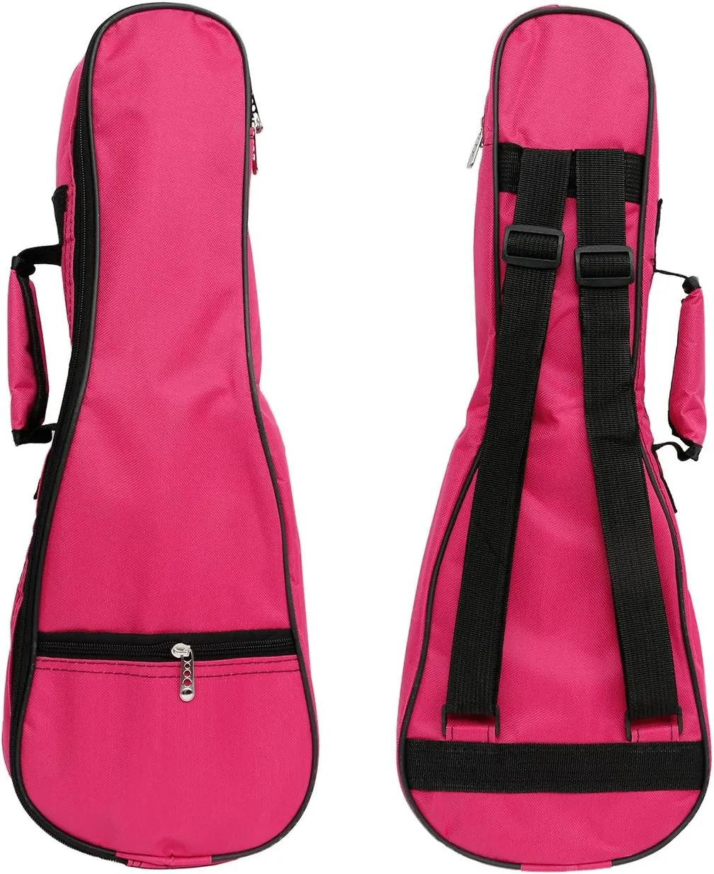 HOT SEAL Waterproof Durable Colorful Ukulele Case Bag with Storage (23/24in, Rose Pink)