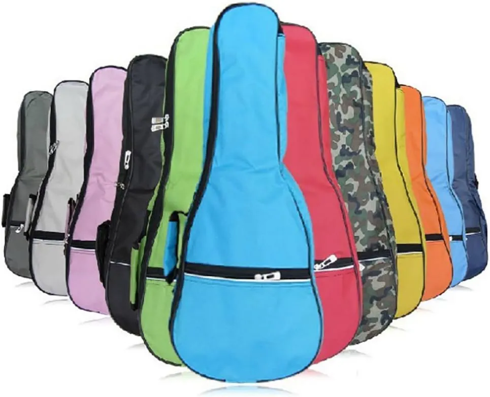 HOT SEAL Waterproof Durable Colorful Ukulele Case Bag with Storage (23/24in, Rose Pink)
