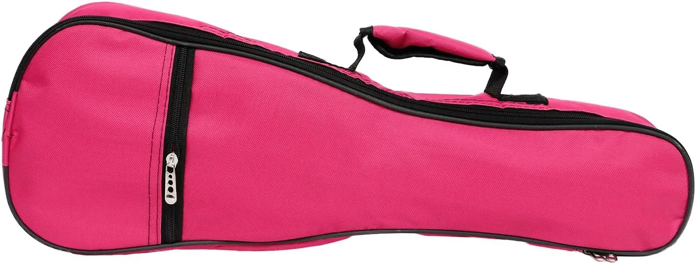 HOT SEAL Waterproof Durable Colorful Ukulele Case Bag with Storage (23/24in, Rose Pink)
