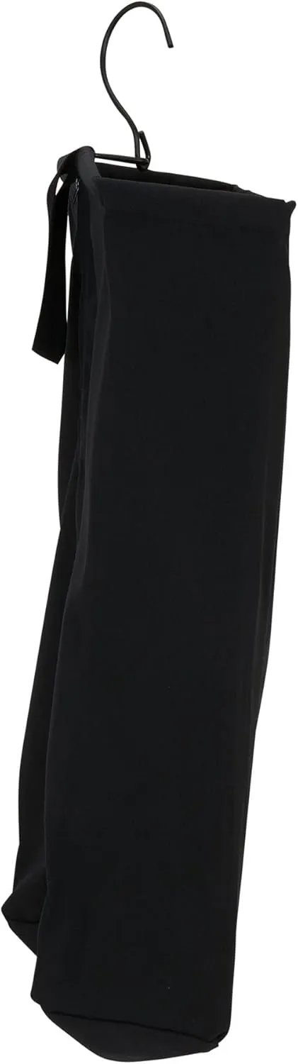 Household Essentials Door Hanging Laundry Bag, Washable Canvas Bag with Loop Handle, Holds Two Loads of Laundry, Great for Dorms and Small Spaces, Black