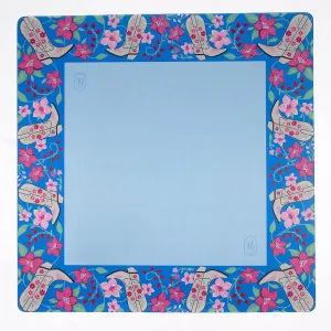 Hutch & Nook Mahjong Mat | 33" Non-Slip Card Table Cover | Decorative Game Mat for Mahjong Set, Dominoes, Poker & More (Blue Cowboy Boot)