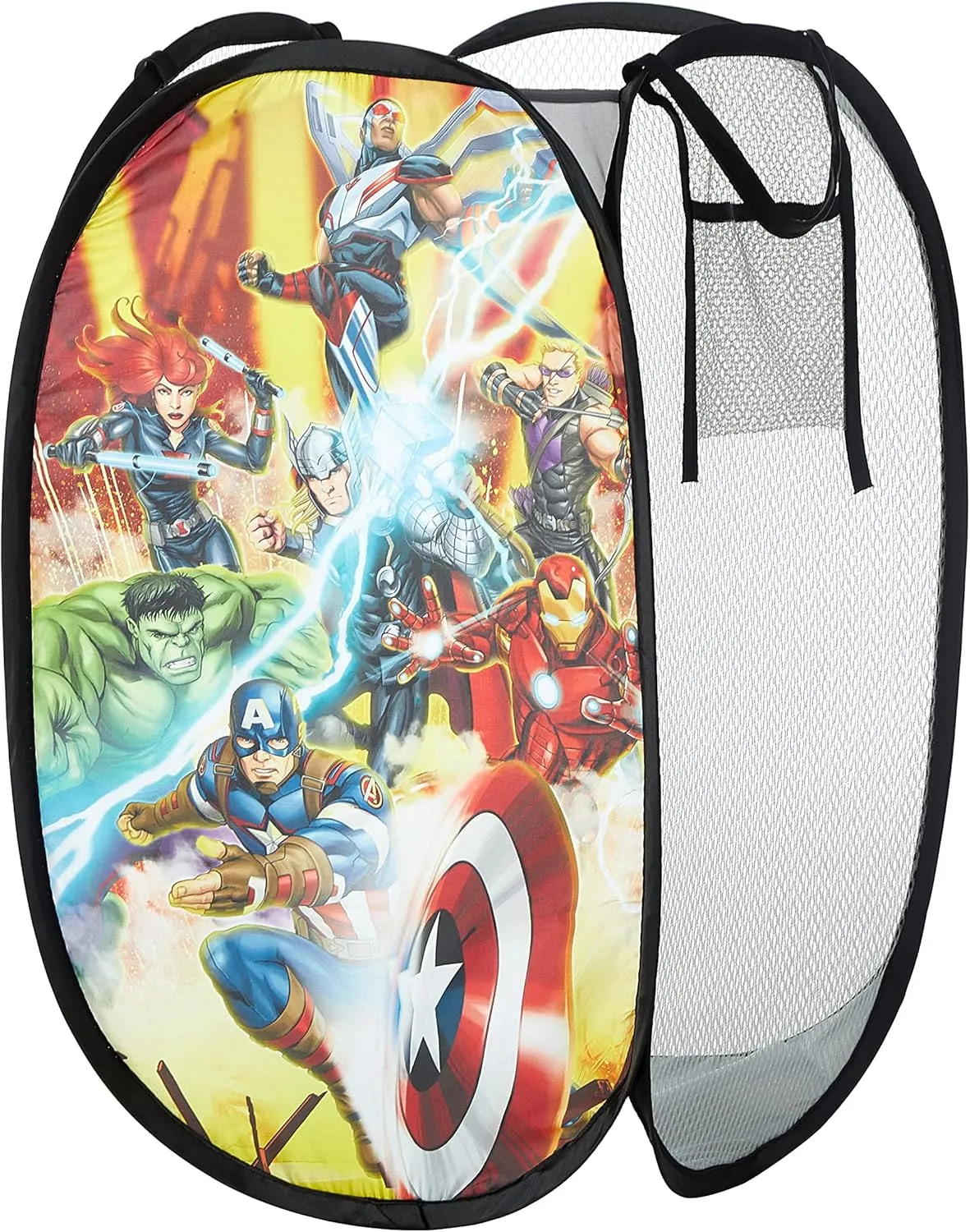 Idea Nuova Marvel Avengers Pop Up Storage and Laundry Hamper, 21" H x 13.5" W X 13.5" L,NN240584