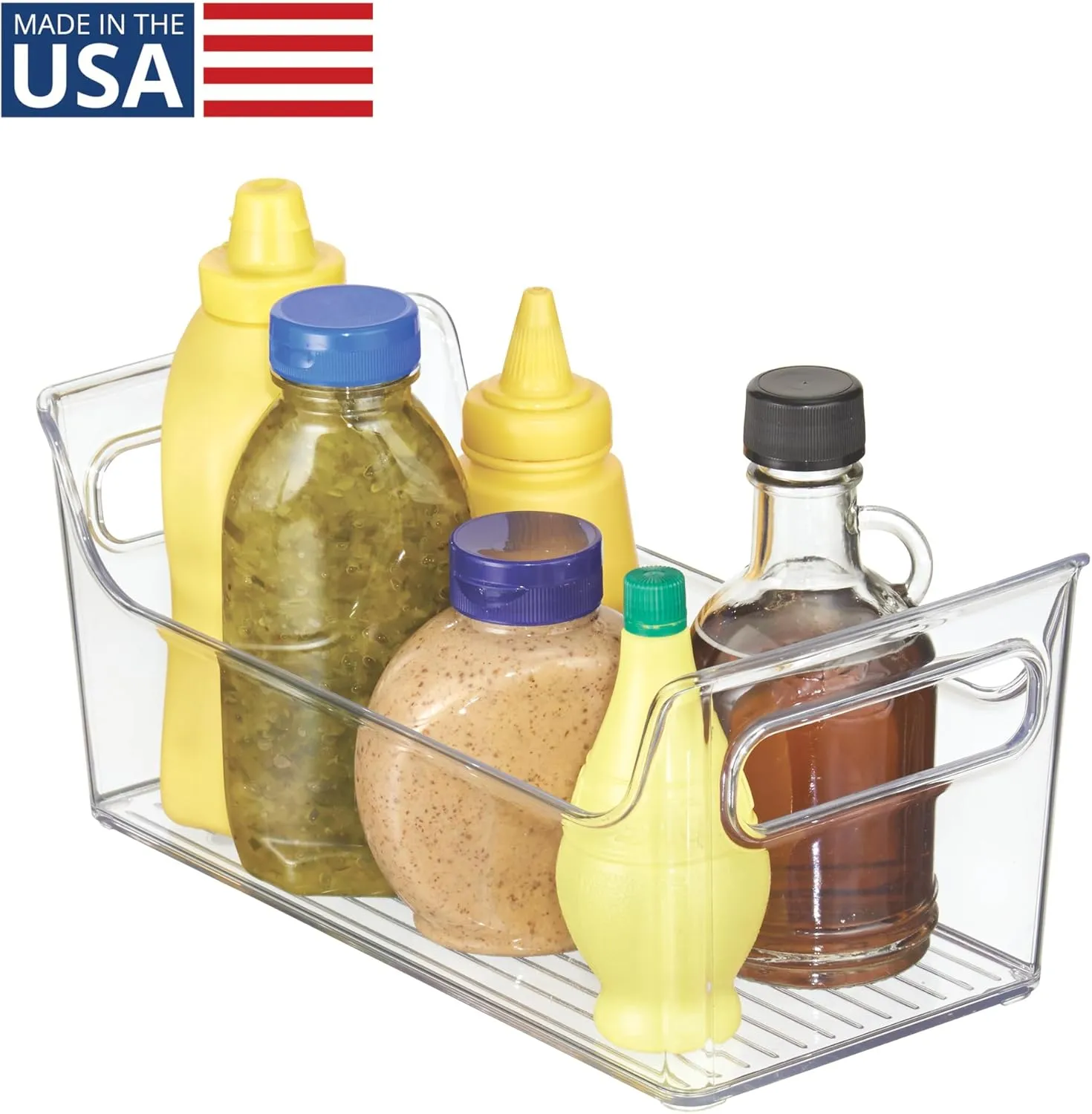 iDesign 72530 Fridge Plastic Storage Bin with Handles, Clear Container for Food, Drinks, Produce, Pantry Organization, BPA-Free, 5.5" x 11.25" x 5"