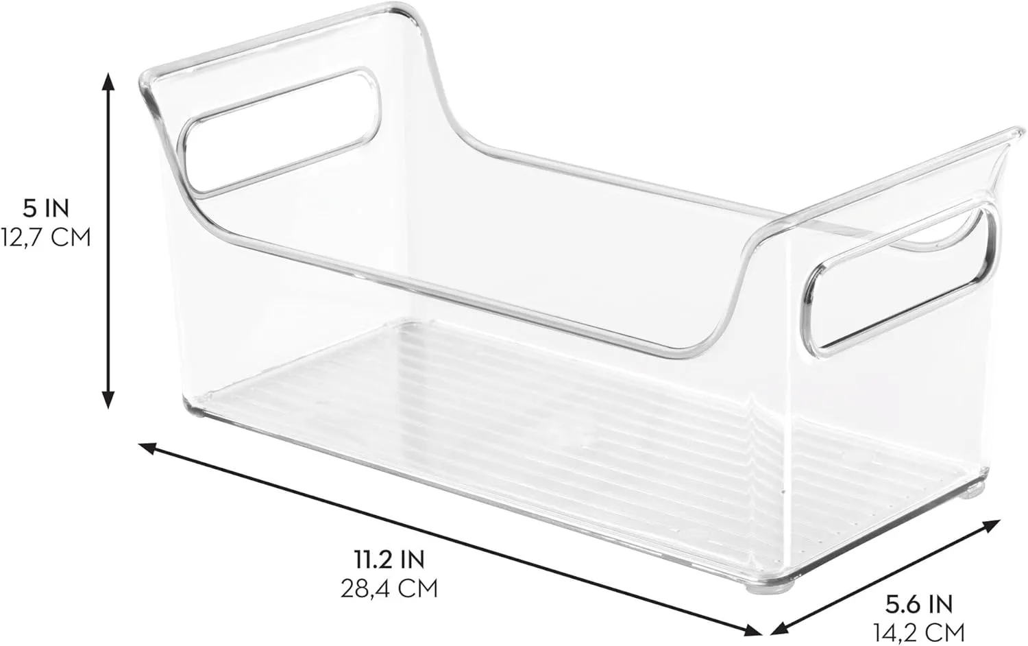 iDesign 72530 Fridge Plastic Storage Bin with Handles, Clear Container for Food, Drinks, Produce, Pantry Organization, BPA-Free, 5.5" x 11.25" x 5"