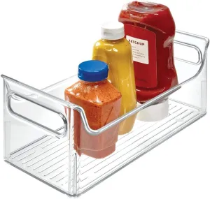 iDesign 72530 Fridge Plastic Storage Bin with Handles, Clear Container for Food, Drinks, Produce, Pantry Organization, BPA-Free, 5.5" x 11.25" x 5"