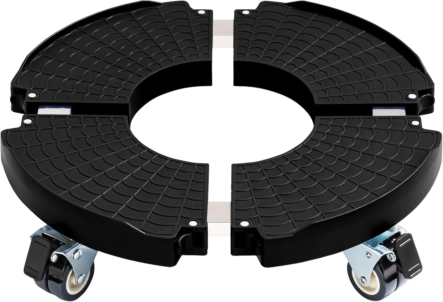 Idzo Heavy Duty Trolley Planter Caddy with Wheels 440lbs Capacity, Plant Pots Indoor and Out Door, Adjustable 15-21 in, Black