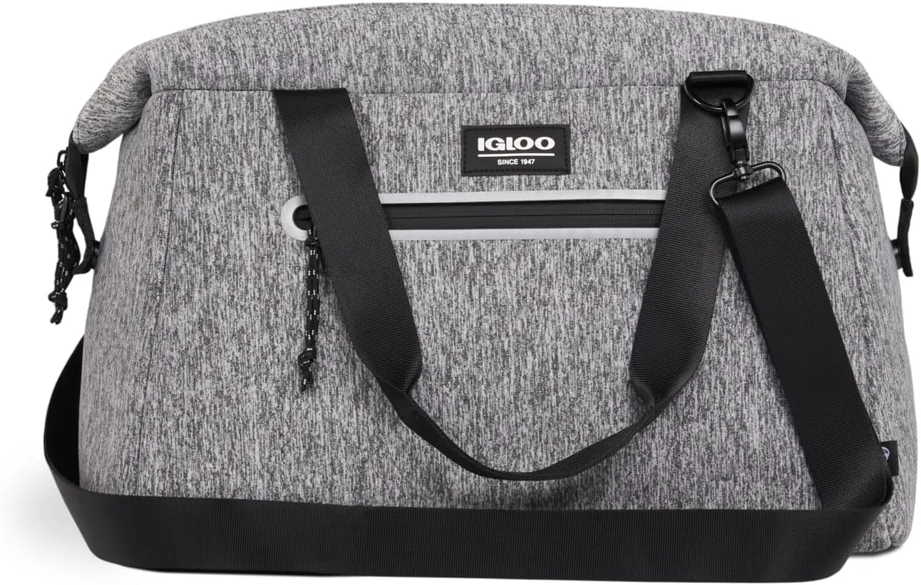 Igloo Moxie Heather Grey Softside Cooler, Lightweight, Stylish, Neoprene Exterior, Insulated Leakproof Liner, Cooler Bags