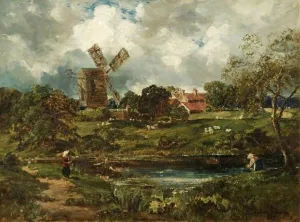 iiRTTFiRT Famous Prints Pictures Wall Print Artwork il mulino a vento Herbert Edwin Pelham-stanton Graffiti Painting for Home Decor 60x90cm