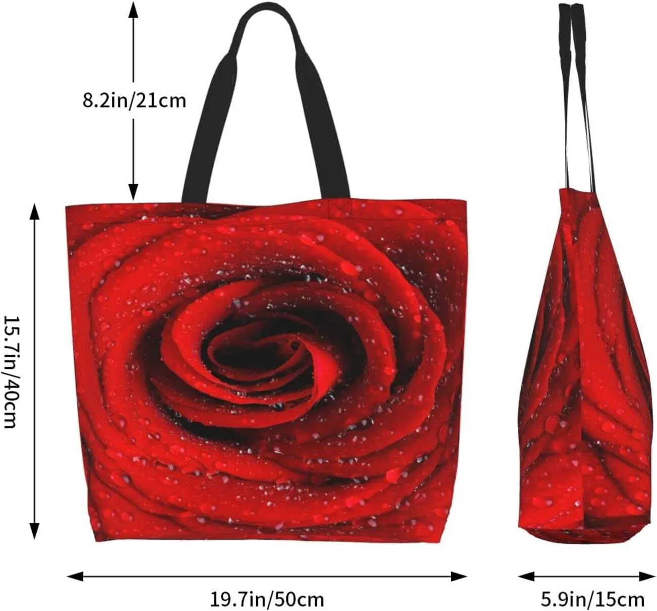 IMPCOKRU Large Tote Bag for Women Reuseable Handbag,Double Sided Priting Grocery Bag Foldable for Shopping Travel Activity