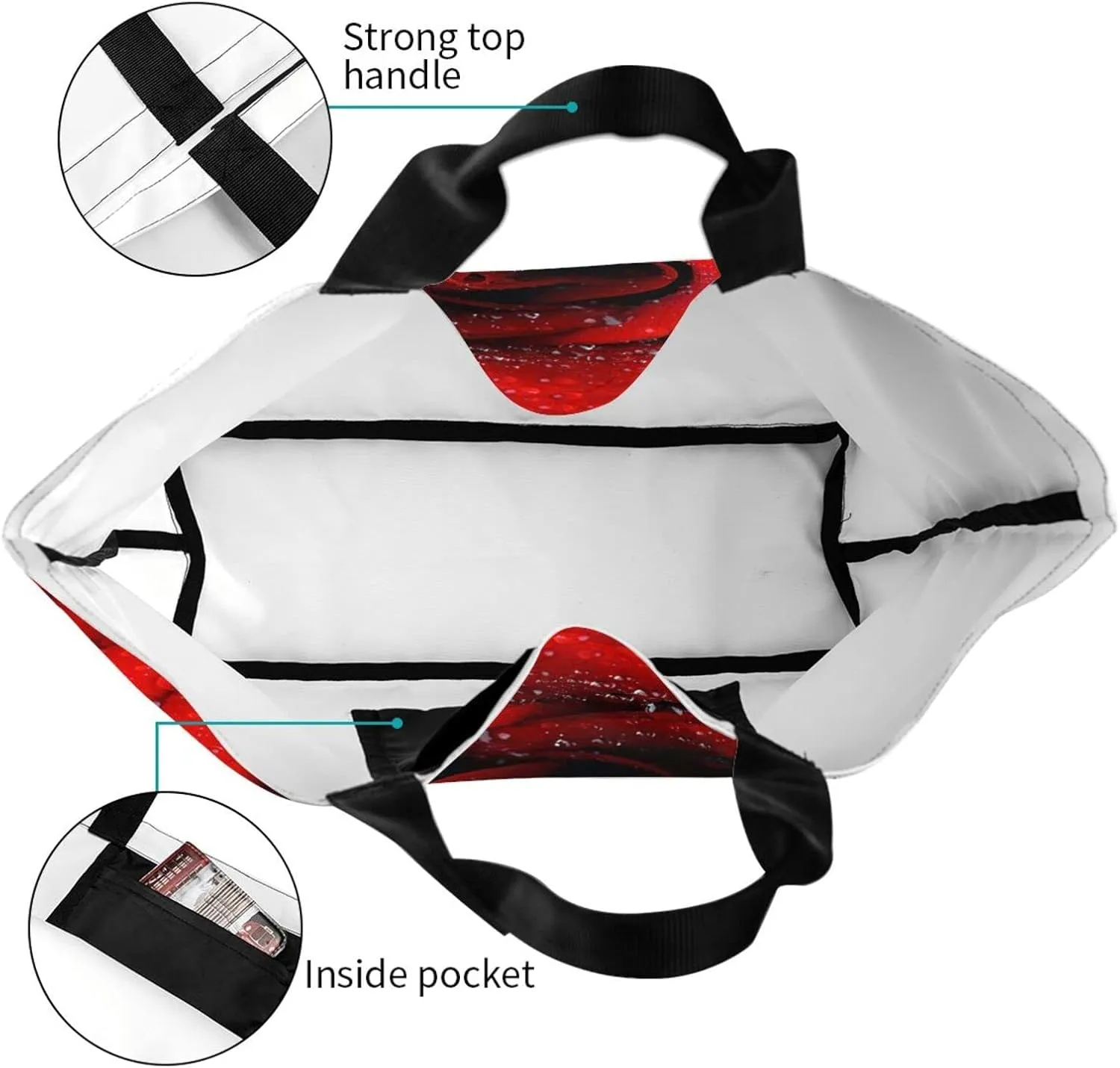 IMPCOKRU Large Tote Bag for Women Reuseable Handbag,Double Sided Priting Grocery Bag Foldable for Shopping Travel Activity