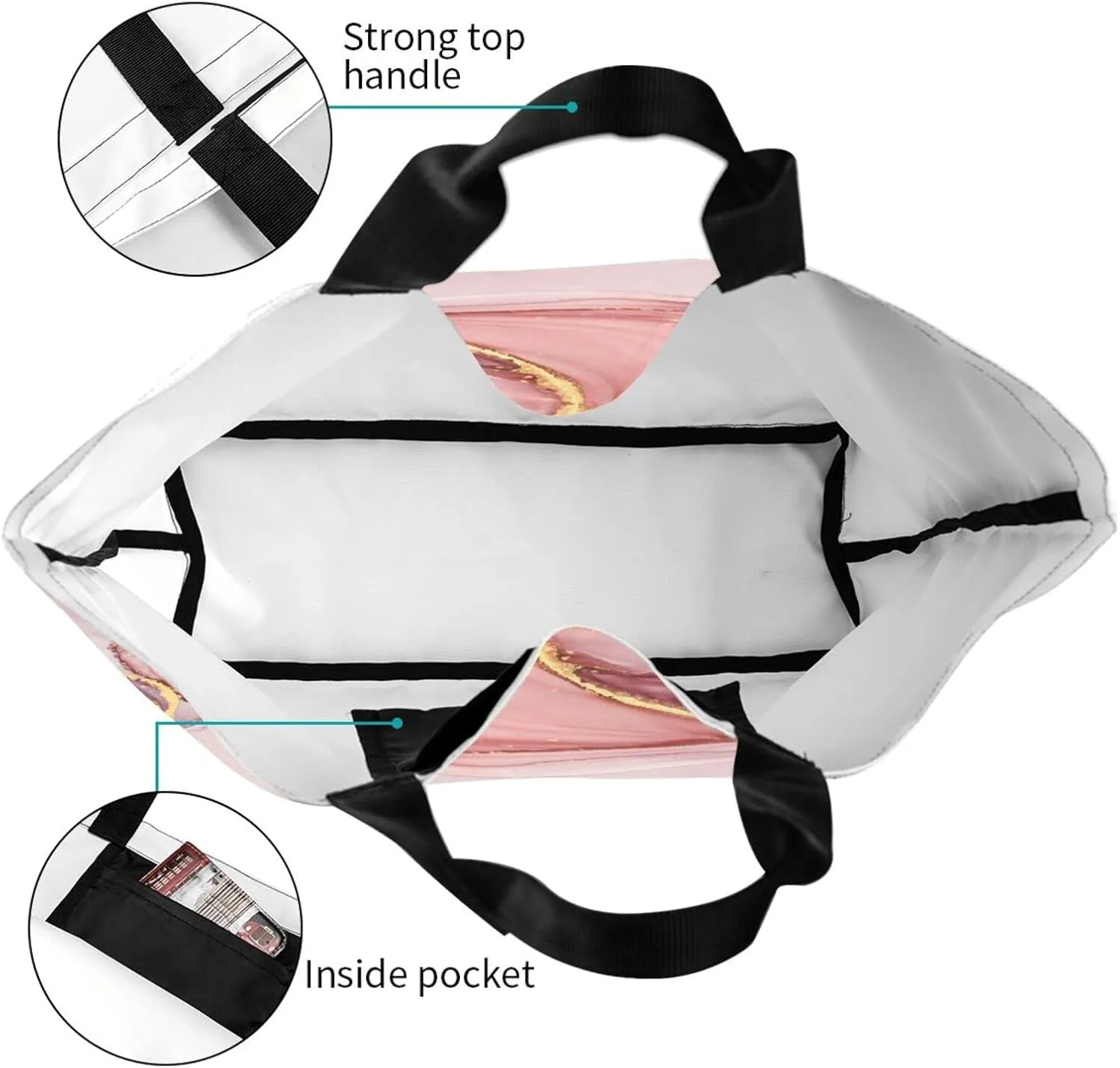 IMPCOKRU Large Tote Bag for Women Reuseable Handbag,Double Sided Priting Grocery Bag Foldable for Shopping Travel Activity