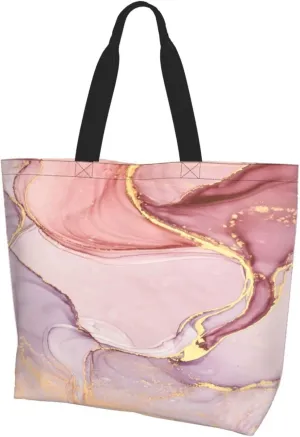 IMPCOKRU Large Tote Bag for Women Reuseable Handbag,Double Sided Priting Grocery Bag Foldable for Shopping Travel Activity