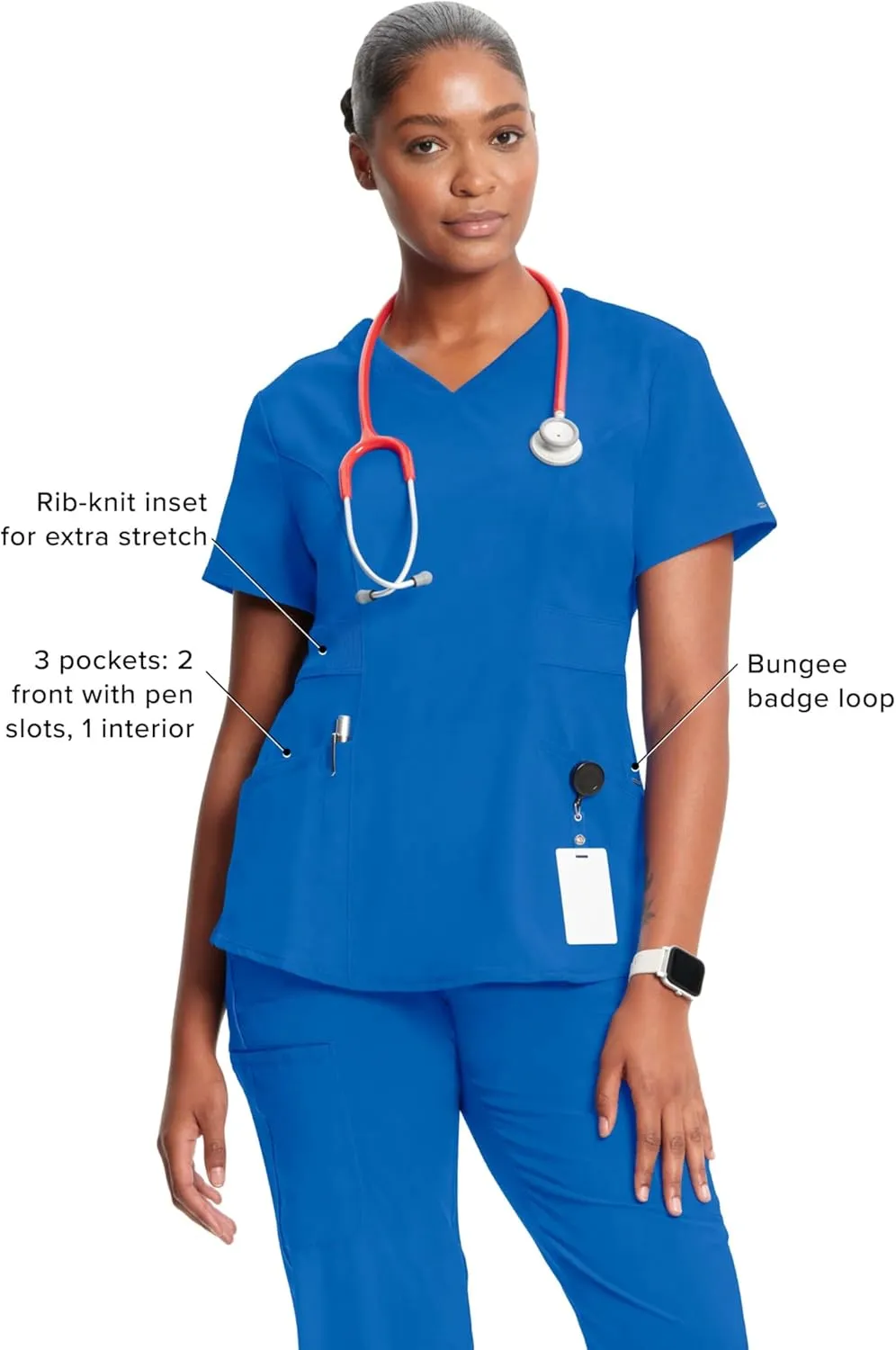 Infinity Cherokee V-Neck Women's Nurse Scrub Top, 4-Way Stretch, Superior Performance and Comfort CK623A