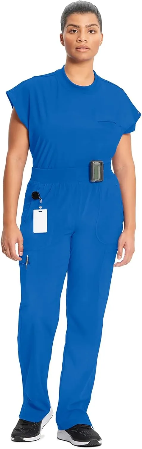 Infinity Cherokee Women's Scrub Pant Mid Rise Tapered Leg Pull-on Bottom with Moisture Wicking & 360° Stretch Fabric CK065A
