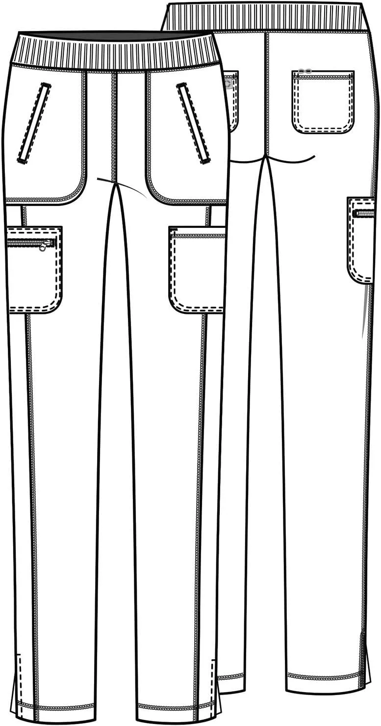 Infinity Cherokee Women's Scrub Pant Mid Rise Tapered Leg Pull-on Bottom with Moisture Wicking & 360° Stretch Fabric CK065A