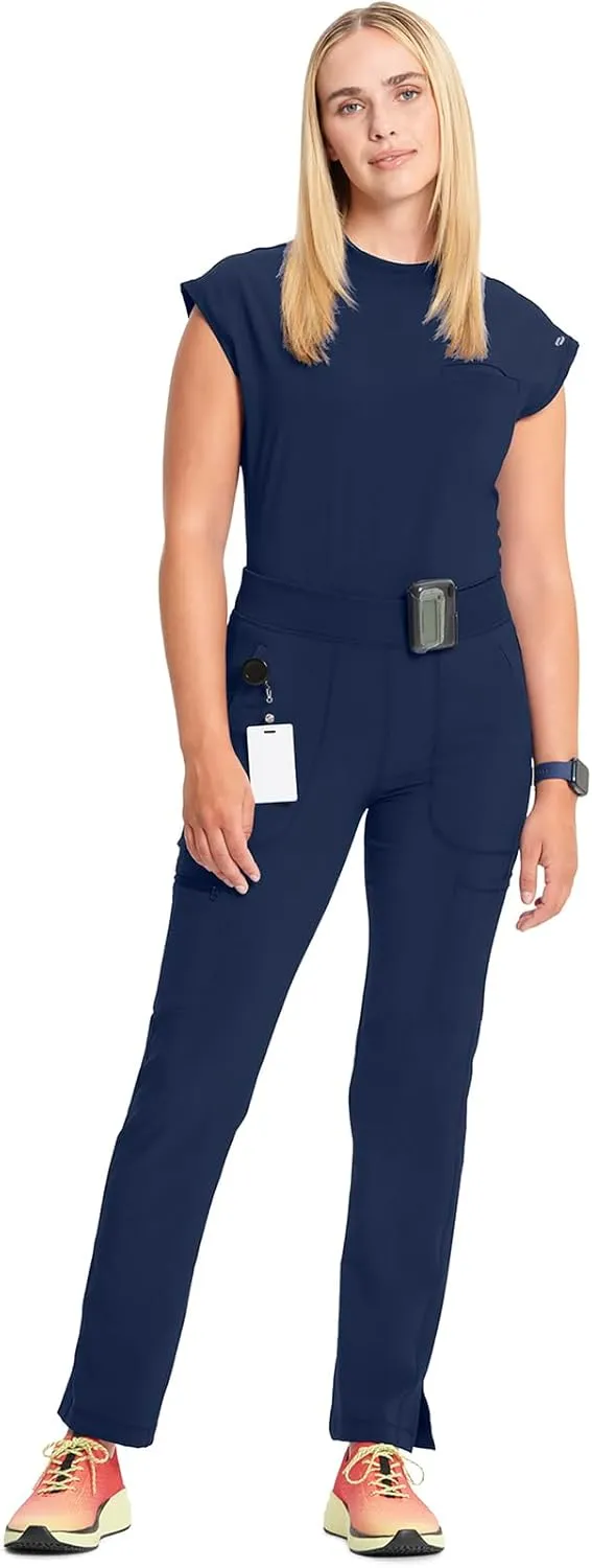 Infinity Cherokee Women's Scrub Pant Mid Rise Tapered Leg Pull-on Bottom with Moisture Wicking & 360° Stretch Fabric CK065A