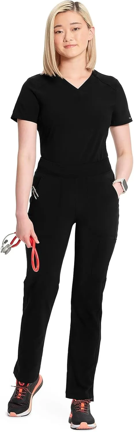 Infinity Cherokee Women's Scrub Pant Mid Rise Tapered Leg Pull-on Bottom with Moisture Wicking & 360° Stretch Fabric CK065A