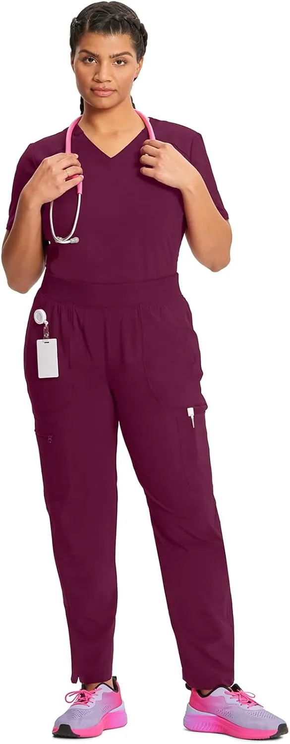 Infinity Cherokee Women's Scrub Pant Mid Rise Tapered Leg Pull-on Bottom with Moisture Wicking & 360° Stretch Fabric CK065A